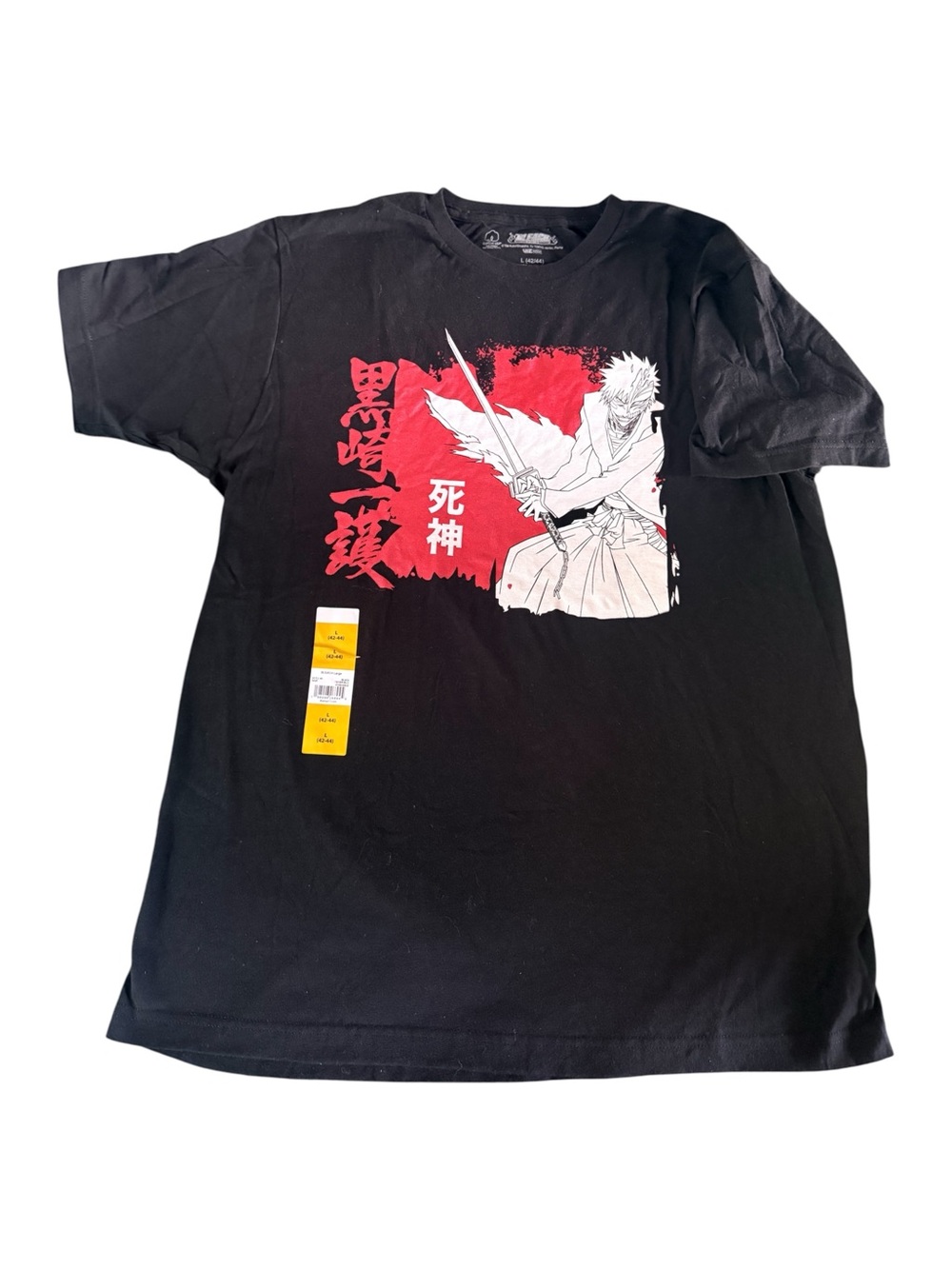Black Graphic Bleach Tee - Anime Manga Print Men’s Shirt L